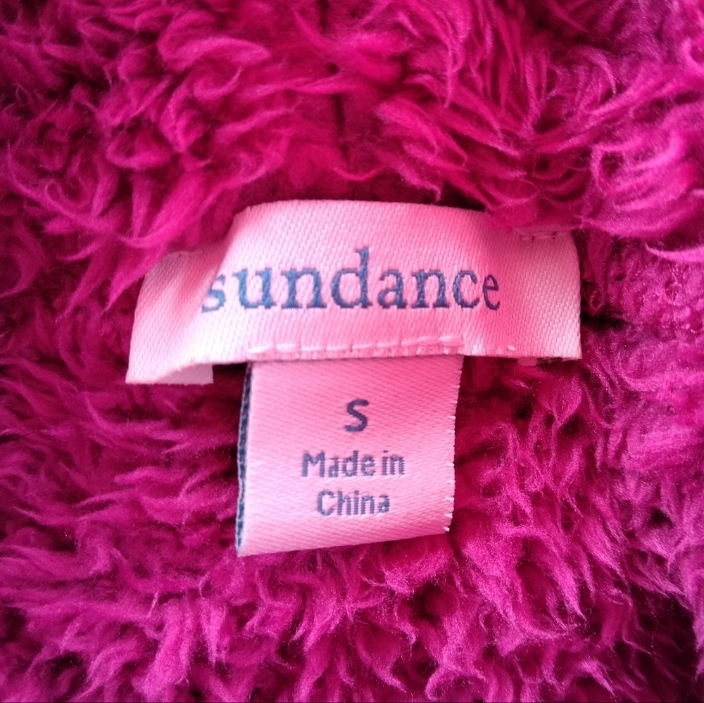 Sundance Sasha Burgundy Fleece Teddy Cowl Neck Pullover Sweater Size Small - Picture 8 of 9